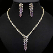 Zircon Necklace Set-Purple