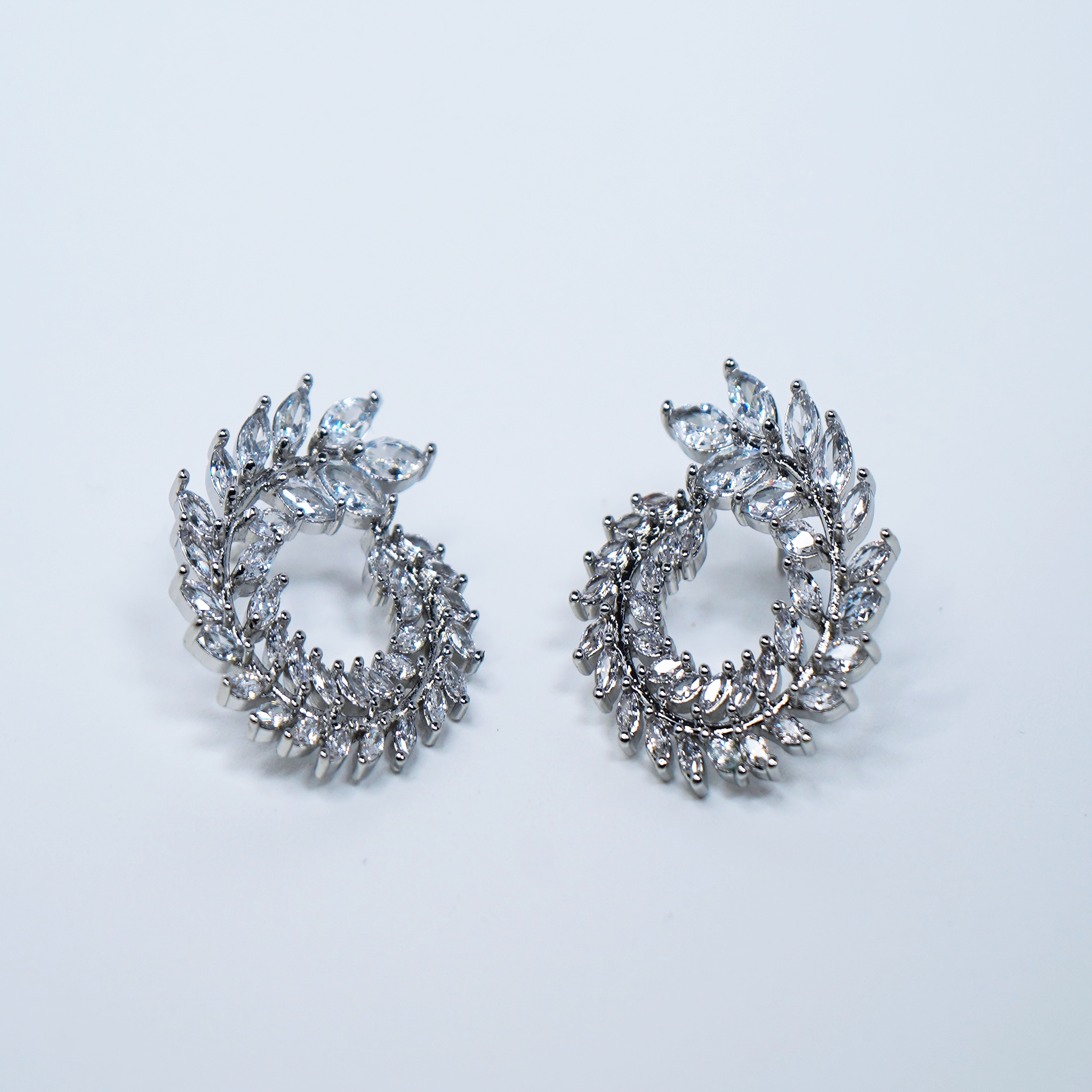 Serena Silver-Plated Leafy Stud Earrings